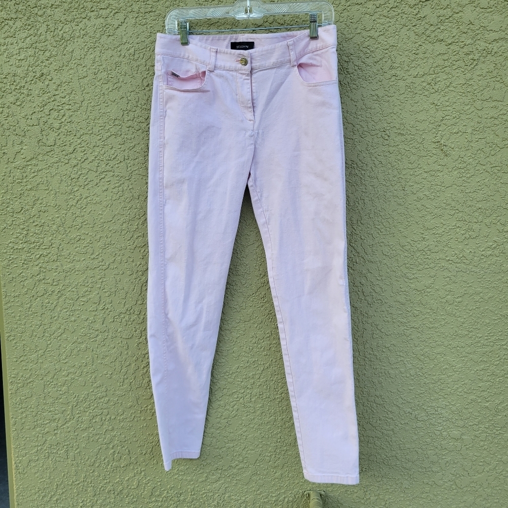 St. John Pale Pink Straight Leg Jeans